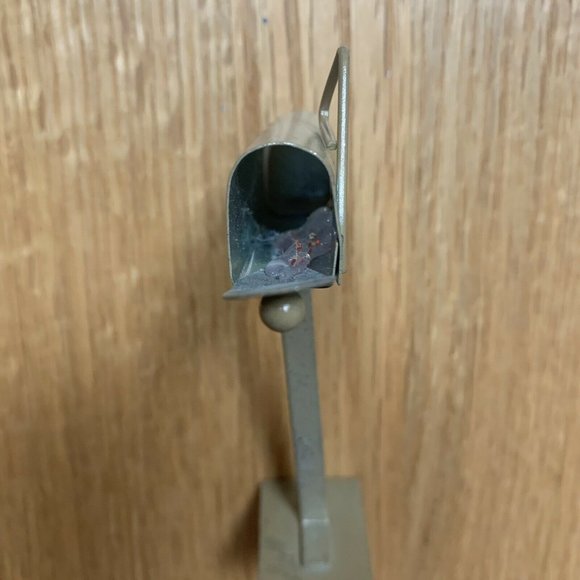 Vintage Dollhouse Mailbox Metal Miniature Handcrafted W/ Heart Decor Garden Cute - Picture 6 of 10